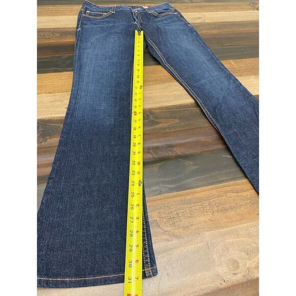 People's Liberation Embroidered Low Rise Book Cut Jeans Dark Wash Denim Y2K - 28 - Picture 6 of 11